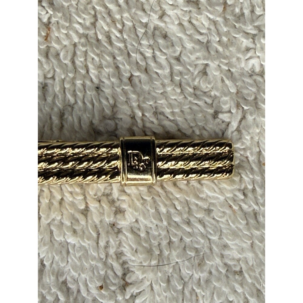 Christian Dior Gold Tone Rope Tie Clip Vintage 2" Germany - Picture 2 of 4